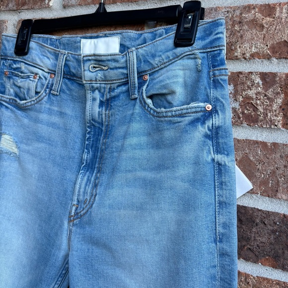 MOTHER superior high waisted rider skimp Classic Blue Distressed Women Jeans - Picture 5 of 10